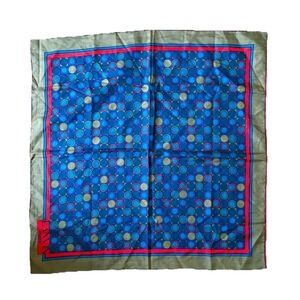 Lanvin Vintage Small Silk Square Handkerchief Scarf Hand Rolled Edges